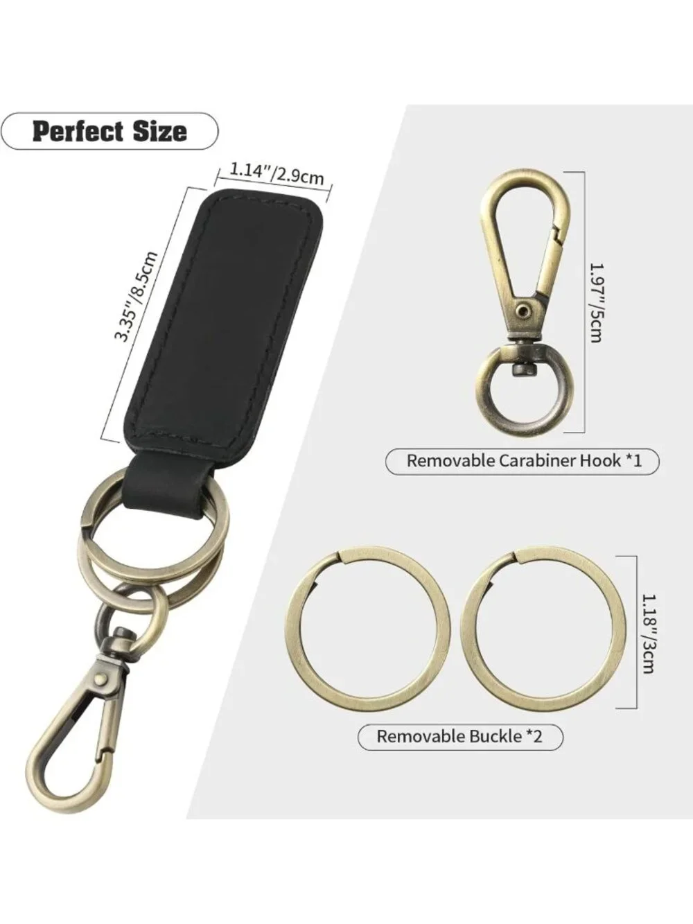 Genuine Leather Universal Car Key Fob Keychain Holder for Men & Women - JC306